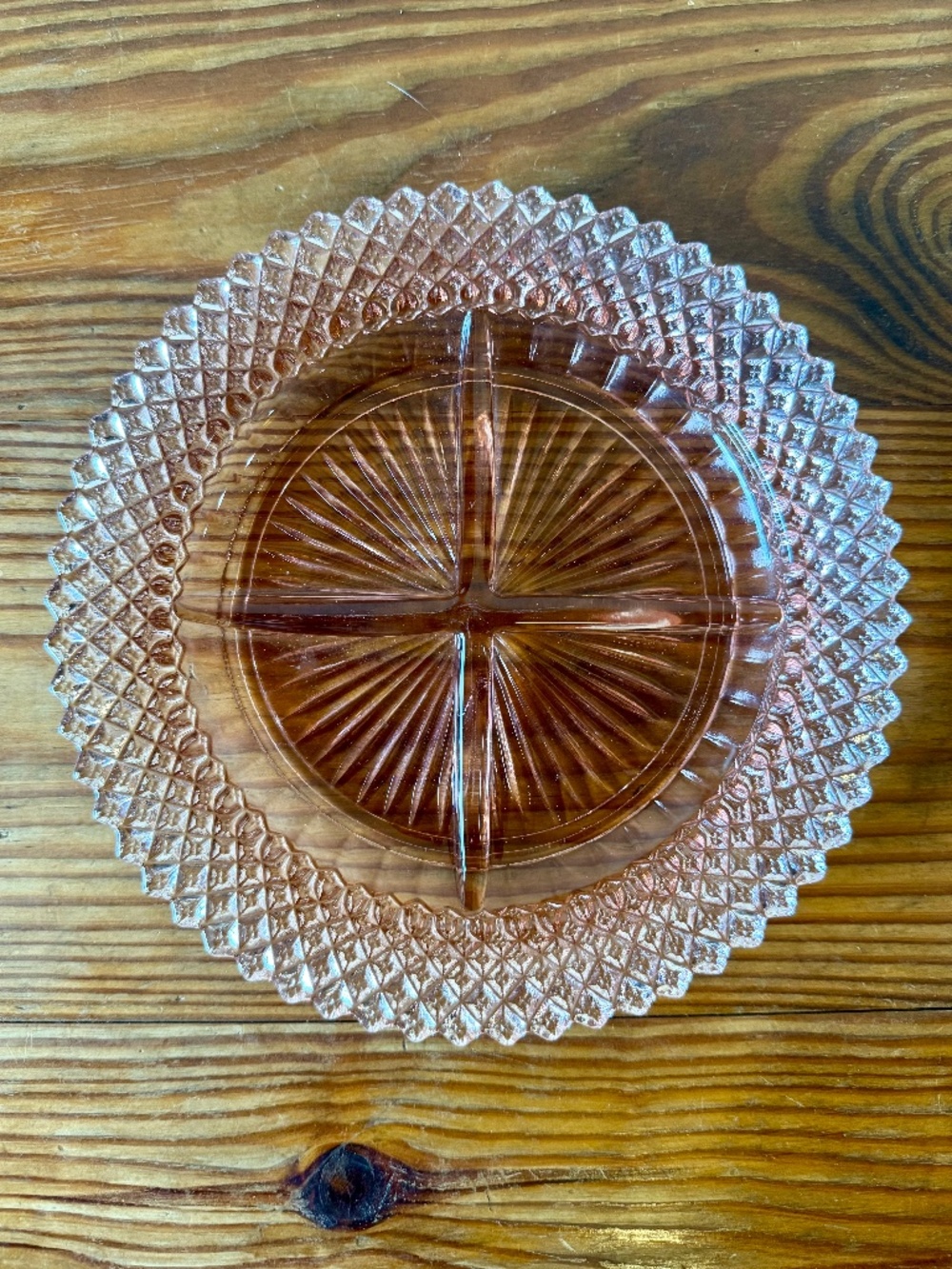 Anchor Hocking Miss America Pink Divided Relish Tray 8.75" - Picture 3 of 9